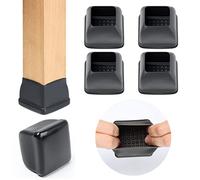 Ezprotekt 2 inch Square-black Furniture Cups Chair Leg Caps, Chair Leg Covers Smooth Moving Chair Feet Protectors