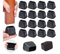 Ezprotekt 24 Pcs Rectangle Felt Chair Leg Floor Protectors for Hardwood Floors, Rectangle Black Silicone Furniture Pads Caps Covers for Chair Desk Table (Fit L :1.3-1.7", W: 0.6-0.9")