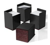 Ezprotekt Bed Risers 4 Inch, Heavy Duty Furniture Risers for Bed Couch Sofa Chair Table Leg Frame, Metal Bed Lifts Risers, Under Bed Storage & Easy to Clean, Support up to 4400 Lbs (4 Pack, Black)
