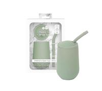 ezpz Happy Cup + Straw System - 24 months+ (Sage) - 100% Silicone Cup + Straw for Older Toddler + Preschoolers