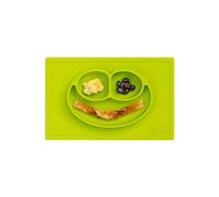 ezpz Happy Mat (Lime) - 100% Silicone Suction Plate with Built-in Placemat for Toddlers + Preschoolers - Divided Plate - Dishwasher Safe - 24 Months+