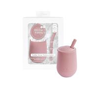 ezpz Mini Cup + Straw Training System - 100% Silicone Training Cup for Infants + Toddlers - Designed by a Pediatric Feeding Specialist - 9 Months+ (Blush)