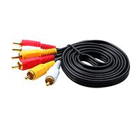 ezqnirk 1pcs 1.5m/3m/5m/10m/15m/20m 3RCA Male to 3 RCA Male Composite Audio Video AV Cable Plug 3X RCA,1.5m