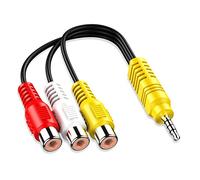 ezqnirk 1pcs 23cm 3.5MM To 3 RCA Cable Video Component AV Adapter Cable Suitable for TCL TV To RCA Red White And Yellow Female Video Cable TV Set