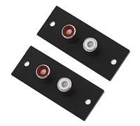 ezqnirk 2pcs 2 Way Copper Core RCA Terminal Wall Panel Plate Input Phono Chassis Socket Audio AV Adapter