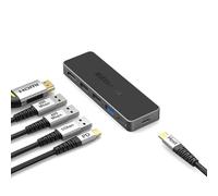 EZQuest USB-C 5-in-1 Hub Pro Series: 4K 60Hz HDMI, 100W PD Charging, USB 3.0 Data, 20" Detachable Cable. Multiport Adapter for MacBook