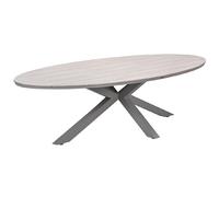 ezra large wooden oval garden dining table in taupe