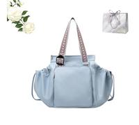 Ezra Pack Tote,Ezra Pack Tote Bag,Lightweight Fluffy Handbag with 16 Compartments, Large Shoulder Bag Handbag with Adjustable Shoulder Straps, Laptop Totes for Work, School, Shopping, Trave (blue)