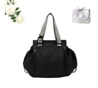 Ezra Pack Tote,Ezra Pack Tote Bag,Lightweight Fluffy Handbag with 16 Compartments, Large Shoulder Bag Handbag with Adjustable Shoulder Straps, Laptop Totes for Work, School, Shopping, Trave (black)