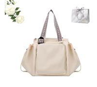 Ezra Pack Tote,Ezra Pack Tote Bag,Lightweight Fluffy Handbag with 16 Compartments, Large Shoulder Bag Handbag with Adjustable Shoulder Straps, Laptop Totes for Work, School, Shopping, Trave (white)