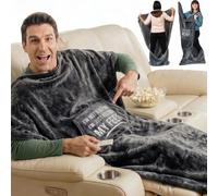 EzrAllora Original Patented Foot Pocket Blanket, Fleece Lightweight (Fun Quote, Standard)
