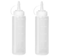 Ezranova 2 Pack Squeeze Bottle,Plastic Squeezy Sauce Bottles with Cap, Squeeze Condiment Bottle Dispensing Ketchup Bottle for Sauce, BBQ, Paint and Olive Oil （8oz / 250ML ）