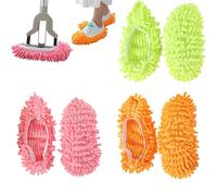 Ezranova 3 Pairs/ 6PCS Mop Slippers,Multifunction Floor Cleaning Shoe Covers,Microfiber Dust Mop Shoes,Floor Cleaning Household Chores Mops Shoes,for House Kitchen Office