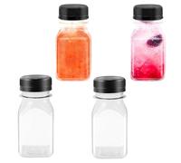 Ezranova 4 Pcs 250ml Clear Juice Bottles for Drinks Storage Durable Portable Storage