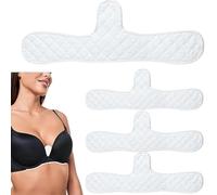 Ezranova 4 Pcs Under Bra Sweat Liners,Reusable Cotton Bra Liners Absorber Pads,Absorb Underboob Sweat Effectively,Cool Support for Women Sweating (White)