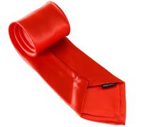 Ezranova Classic Men's Solid Satin Neck Tie - Premium 8cm Formal Silk-Touch Business Tie for Wedding & Office - Woven Necktie with Luxurious Sheen (Bright red)