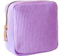 Ezranova Corduroy Sanitary Napkin Storage Bag, Sanitary Napkin Storage Bag, Portable Period Bag for Teen Girls, purple, No