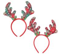 Ezranova Multi-Color Sequined Reindeer Headband - Christmas Headband Deer Ears Headpiece for All Ages, Festive Lighted Headwear for Christmas Parties & Holiday (Classic Christmas style)