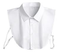 Ezranova White Detachable Collar, Simple Solid Color Button Down False Collar, Fake Collar for Blouse, Women Half Shirt Blouse Top for Women Men Sweaters Collarless Clothes