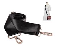 Ezranova Wide Shoulder Bags Strap,Adjustable Replacement Bag Strap with Swivel Hooks Canvas Purse Shoulder Belt Messenger Changeable For Crossbody Handbag (black)
