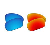 EZReplace Lenses Replacement Compatible with Maui Jim Spartan Reef MJ278-63.5mm Sunglasses (Polarized Lenses) - Fits Maui Jim Spartan Reef Frame (Ice Blue+Fire Red)