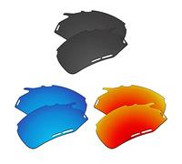EZReplace Lenses Replacement Compatible with Rudy Project Fotonyk Sunglasses (Polarized Lenses) - Fits Rudy Project Fotonyk Frame (Carbon Black + Ice Blue + Fire Red)
