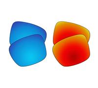 EZReplace Lenses Replacement Compatible with Spy Optic Helm 2 Sunglasses (Polarized Lenses) - Fits Spy Optic Helm 2 Frame (Ice Blue+Fire Red)