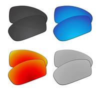 EZReplace Lenses Replacement for Oakley Double Edge OO9380 Sunglasses (Polarized Lenses) - Fits Oakley Double Edge Frame (Carbon Black+Ice Blue+Fire Red+Metal Silver)