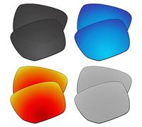 EZReplace Lenses Replacement for Oakley Ejector OO4142 Sunglasses (Polarized Lenses) - Fits Oakley Ejector Frame (Carbon Black+Ice Blue+Fire Red+Metal Silver)
