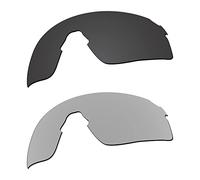 EZReplace Lenses Replacement for Oakley EVZero Blades OO9454 Sunglasses (Polarized Lenses) - Fits Oakley EVZero Blades Frame (Carbon Black+Metal Silver)