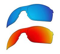 EZReplace Lenses Replacement for Oakley EVZero Pitch OO9383Sunglasses (Polarized Lenses) - Fits Oakley EVZero Pitch Frame (Ice Blue+Fire Red)