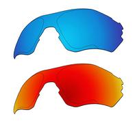 EZReplace Lenses Replacement for Oakley EVZero Range OO9327 Sunglasses (Polarized Lenses) - Fits Oakley EVZero Range Frame (Ice Blue+Fire Red)