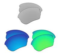 EZReplace Lenses Replacement for Oakley Flak Beta OO9363 Sunglasses (Polarized Lenses) - Fits Oakley Flak Beta Frame (Metal Silver+Ice Blue+Spring Green)