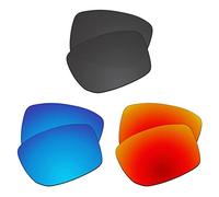 EZReplace Lenses Replacement for Oakley Gibston OO9449 Sunglasses (Polarized Lenses) - Fits Oakley Gibston Frame (Carbon Black+Ice Blue+Fire Red)
