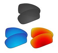 EZReplace Lenses Replacement for Oakley Mainlink OO9264-57mm Sunglasses (Polarized Lenses) - Fits Oakley Mainlink Frame (Carbon Black+Ice Blue+Fire Red)