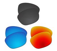 EZReplace Lenses Replacement for Oakley Manorburn OO9479 Sunglasses (Polarized Lenses) - Fits Oakley Manorburn Frame (Carbon Black+Ice Blue+Fire Red)