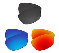 EZReplace Lenses Replacement for Oakley Pit Boss 2 OO9137 Sunglasses (Polarized Lenses) - Fits Oakley Pit Boss 2 Frame (Carbon Black+Ice Blue+Fire Red)