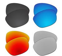 EZReplace Lenses Replacement for Oakley Pitchman R OO9439 Sunglasses (Polarized Lenses) - Fits Oakley Pitchman R Frame (Carbon Black+Ice Blue+Fire Red+Metal Silver)