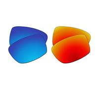 EZReplace Lenses Replacement for Oakley Square Wire 2 2014 OO4075 Sunglasses (Polarized Lenses) - Fits Oakley Square Wire 2 2014 Frame (Ice Blue+Fire Red)