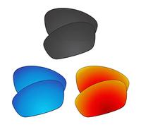 EZReplace Lenses Replacement for Oakley Straight Jacket 1999 Sunglasses (Polarized Lenses) - Fits Oakley Straight Jacket 1999 Frame (Carbon Black+Ice Blue+Fire Red)