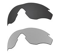 EZReplace Sunglasses Replacement Lenses for Oakley M2 Frame (Polarized, Carbon Black + Metal Silver)