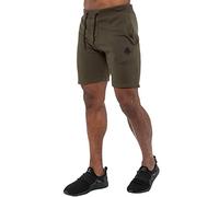 EZS412 Enzo Mens Fleece Shorts Running Jogging Bottoms Gym Activewear Elasticated Waist Logo Sweat Half Pants Size S - XXL (Khaki, L, l)