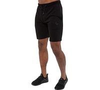 EZS412 Enzo Mens Fleece Shorts Running Jogging Bottoms Gym Activewear Elasticated Waist Logo Sweat Half Pants Size S - XXL (Black, S, s)