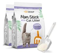 EZSKUUP Non-Stick Ultra Clumping Cat Litter, Dust-Free Unscented Kitty Litter, Made of Pet-Friendly Natural Cassava with Odour Control, Lasts Twice as Long as Clay Litter, 4.1kg X 2 Pack (15L)