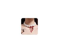 EZSONA Bleeding Pearl Necklace for Women - Dripping Blood Vampire Choker Necklace - Spooky Pearl Necklace for Halloween Party Jewelry, Plastic, No Gemstone