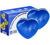 EZSound Teddy Bear Voice Recorder | 2 Pack - 30 Seconds Toy Voice Box for Stuffed Animal | Create Your own Recordable Gifts or Heartbeat Bear | Recording Safe Technology Heart Message Box (Blue)