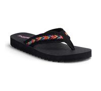 EZSURF Women's Cushion Flip-Flops Orthotic Comfortable Yoga Mat Thong Sandals With Arch Support, Black-jute, 4 UK