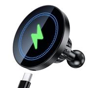 EZTOMUXE Magnetic Wireless Charging Phone Holder with 1 inch Ball Mount for MagSafe, Metal 1” (25mm) Ball for MagSafe Charger Compatible with RAM Mounts B Size Double Socket Arm