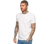 EZTS581 Enzo Mens Slim Fit T Shirt Muscle Fit Stretch Tee Gym Crew Neck Short Sleeve Top White XL