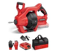 EZUVITA 20V Cordless Electric Drain Snake, 25Ft Replaceable Cable with 2.0Ah Battery & Fast Charger, Storage Bag & Gloves, Snake Drain Hair Removal Tool with LED Light for Sink&Sewer 3/4"-2" Pipe